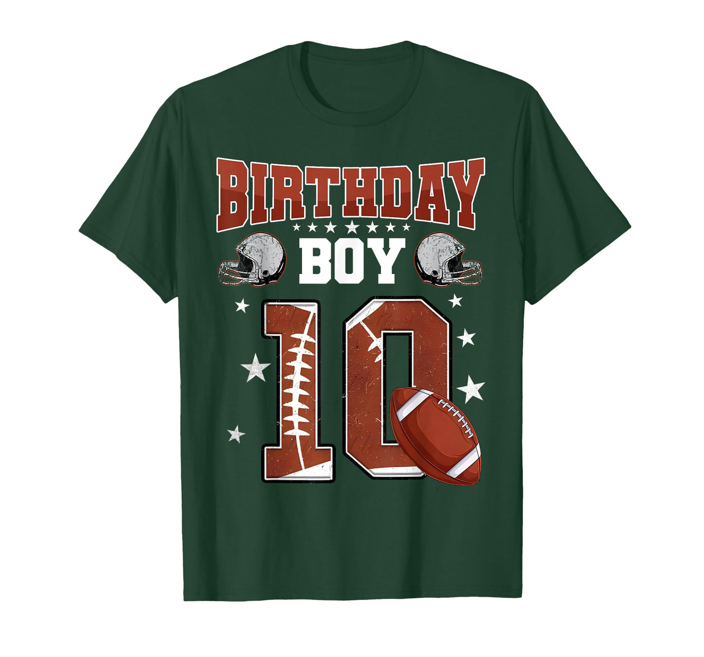 Kids 10th Birthday Boy Football Themed Party 10 Year Old T-Shirt