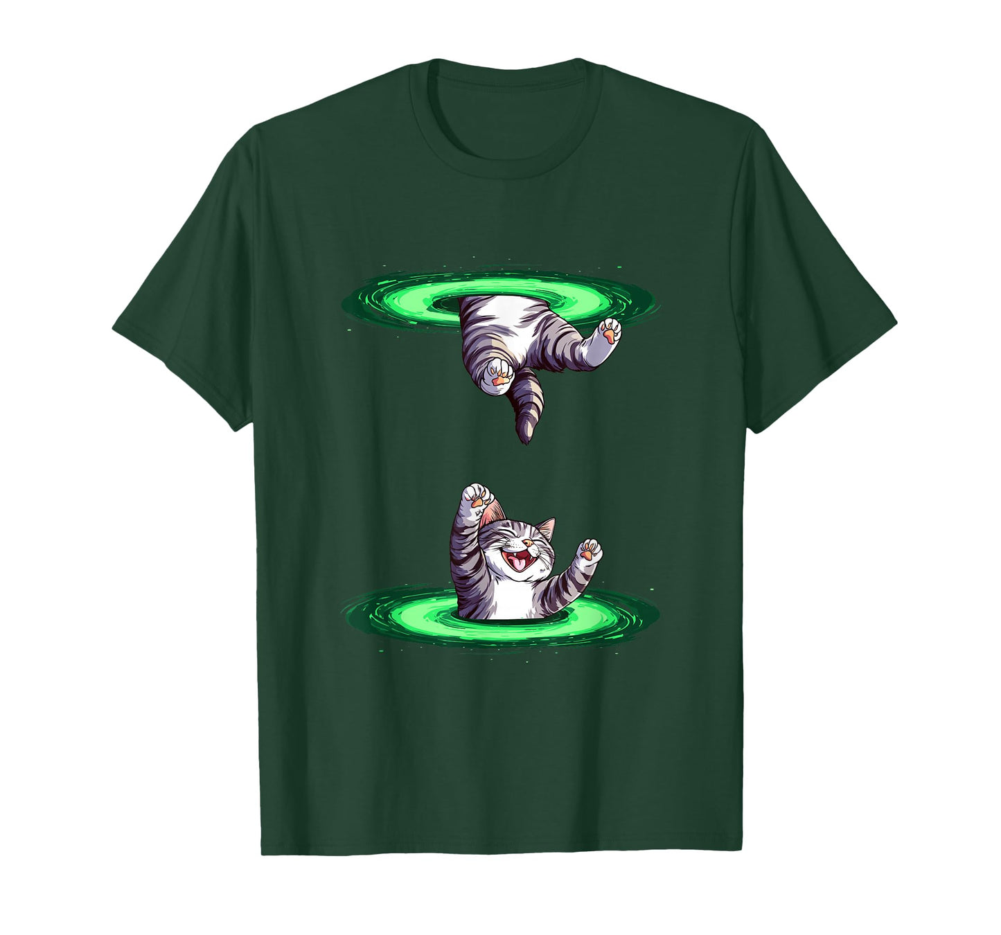 Funny Fiction Cat with Portal for Boys and Girls T-Shirt