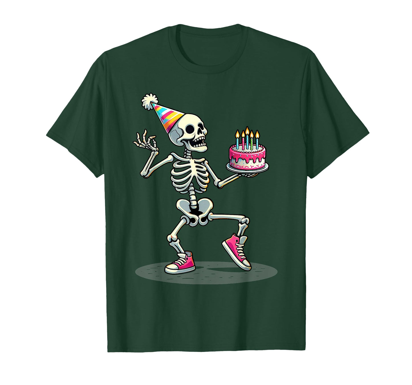 Funny Halloween Birthday Party Halloween Skeleton Birthday T-Shirt