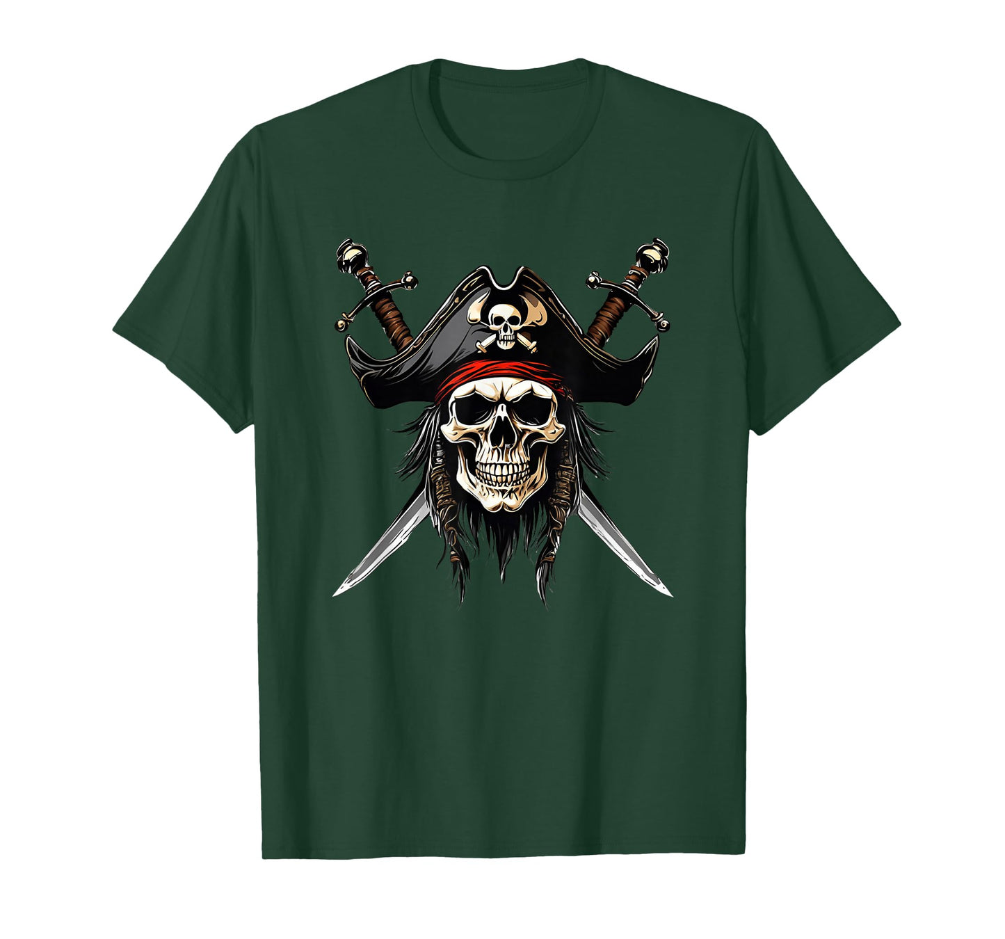Pirate Skull Halloween Costume Men Women Boys Girls Teens T-Shirt