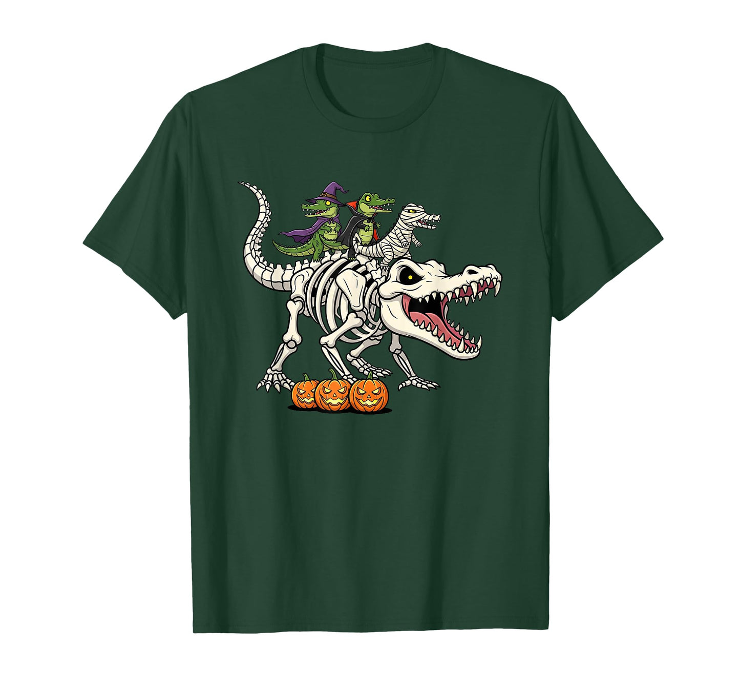 Alligator Skeleton Mummy Witch Halloween Kids Mens Womens T-Shirt