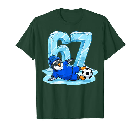 Penguin Soccer 67 Ice Slide Funny Winter Sports T-Shirt