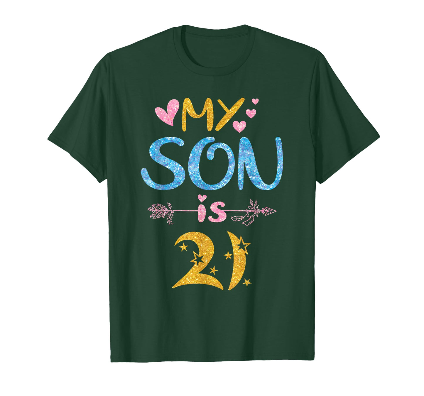 Mother Father Mom Dad Happy Birthday My Son Is 21 Years Old T-Shirt