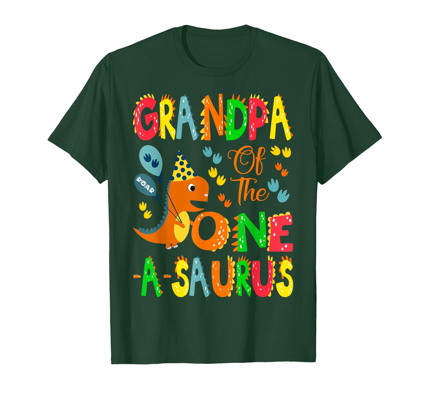 Grandpa of The One-A-Saurus 1st Birthday Boy Dinosaur Lover T-Shirt