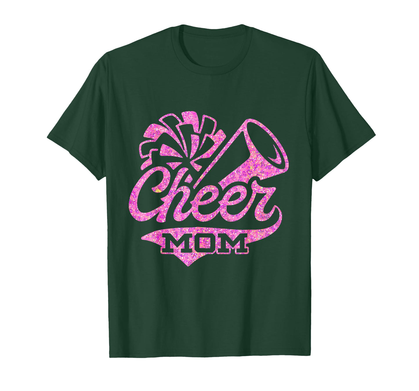 Cheerleader Black Pink Pom Pom Cheer Mom Biggest Fan T-Shirt