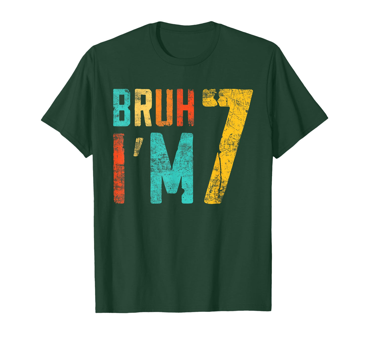 Bruh It's My 7th Birthday I'm 7 Year Old Birthday T-Shirt