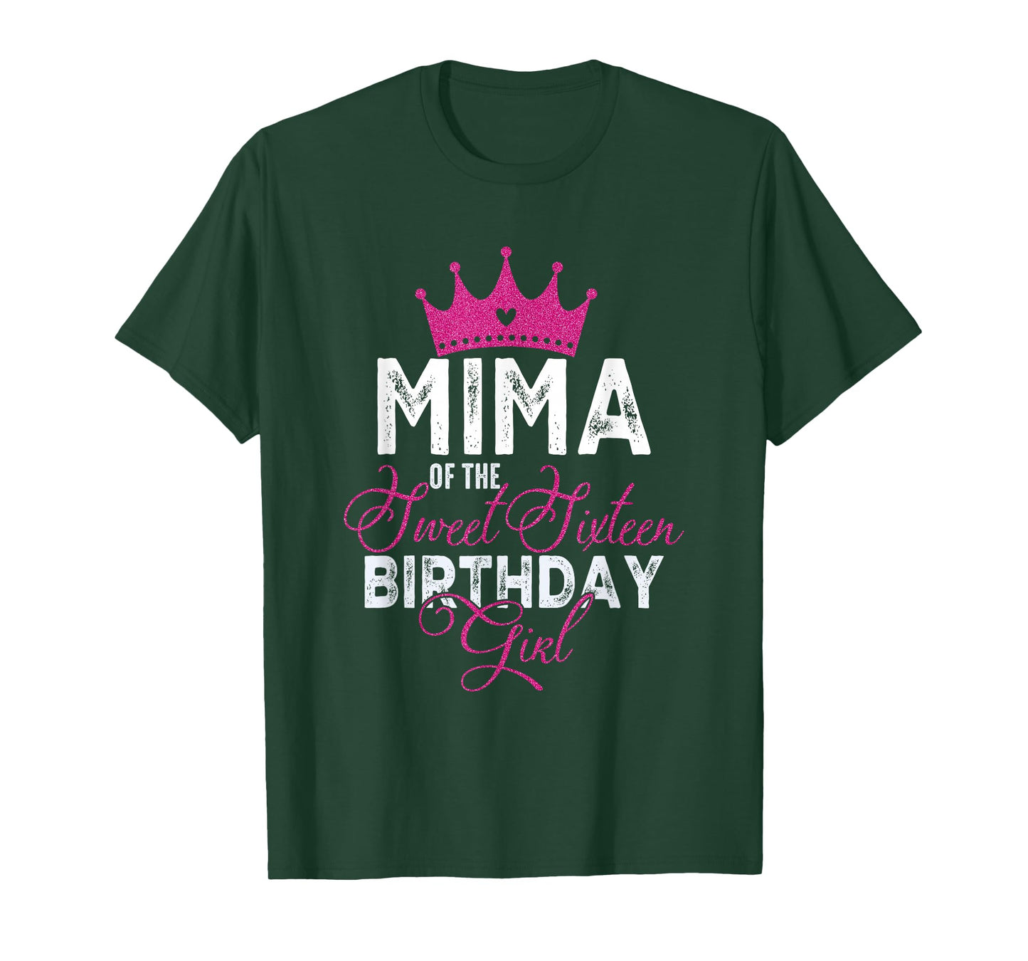 Mima of The Sweet Sixteen Bday Girl 16th Pink Crown T-Shirt