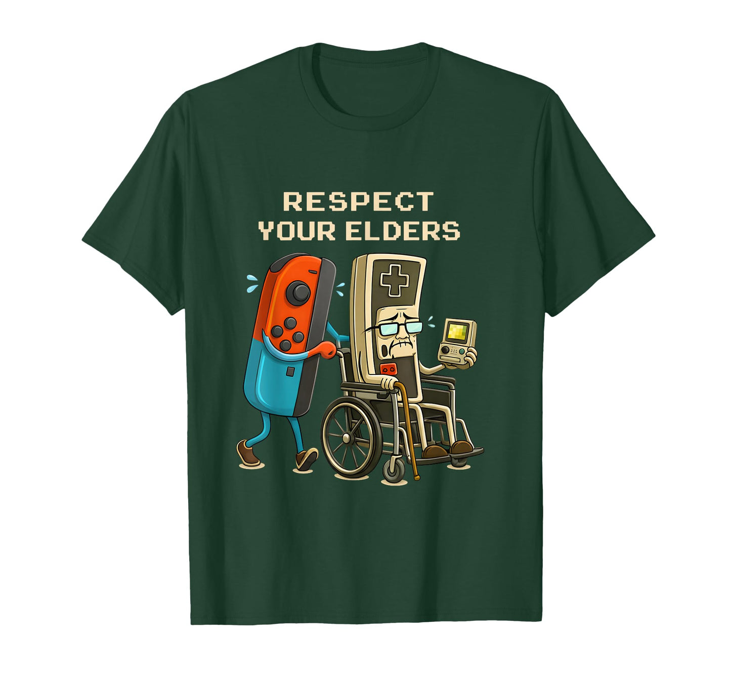 Respect Your Elders Gaming Control Retro Funny Gamer T-Shirt