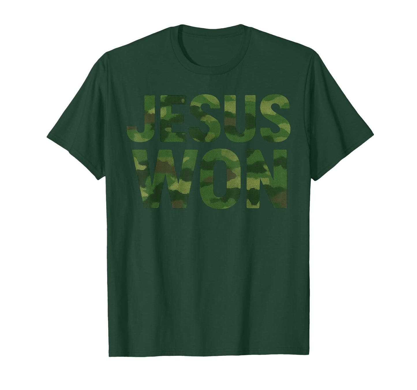 Vintage Christian Faith Quote Jesus Won Camo T-Shirt