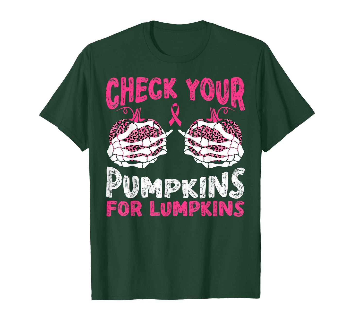 Check Your Pumpkins for Lumpkins Halloween Breast Cancer T-Shirt