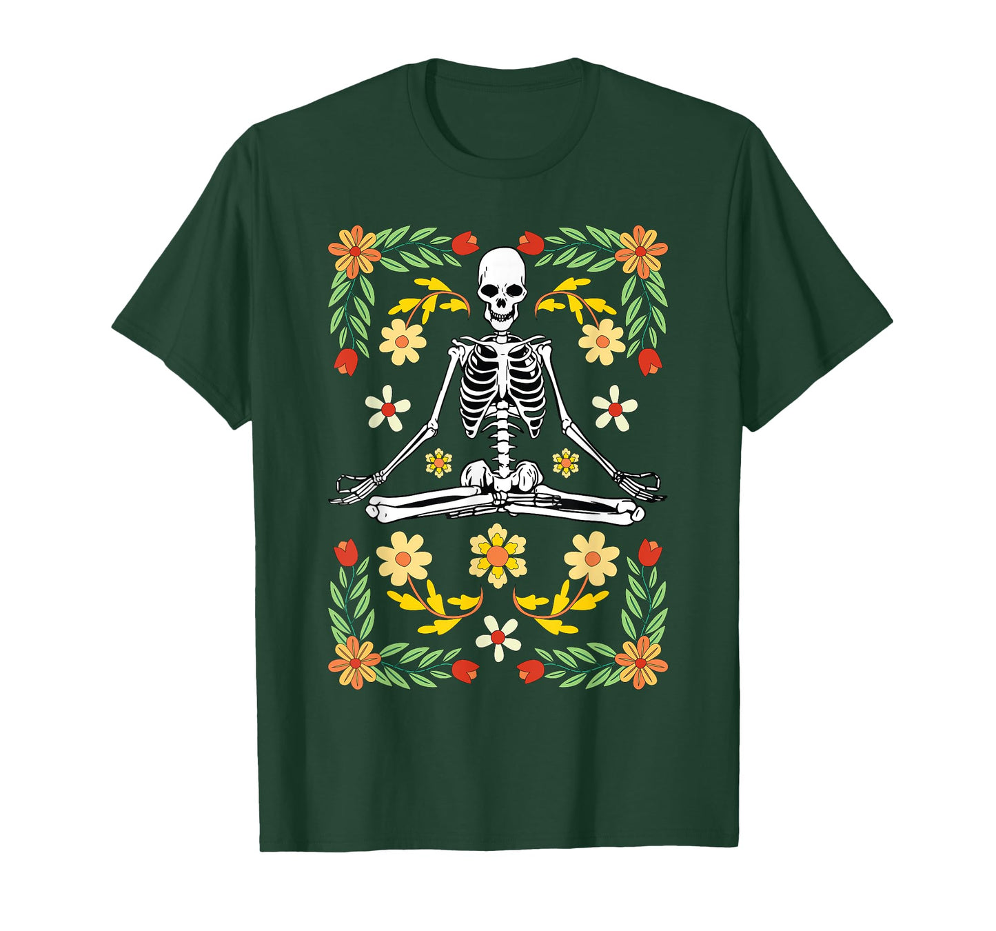 Meditating Skeleton Dia De Los Muertos Mexican Day of Dead T-Shirt