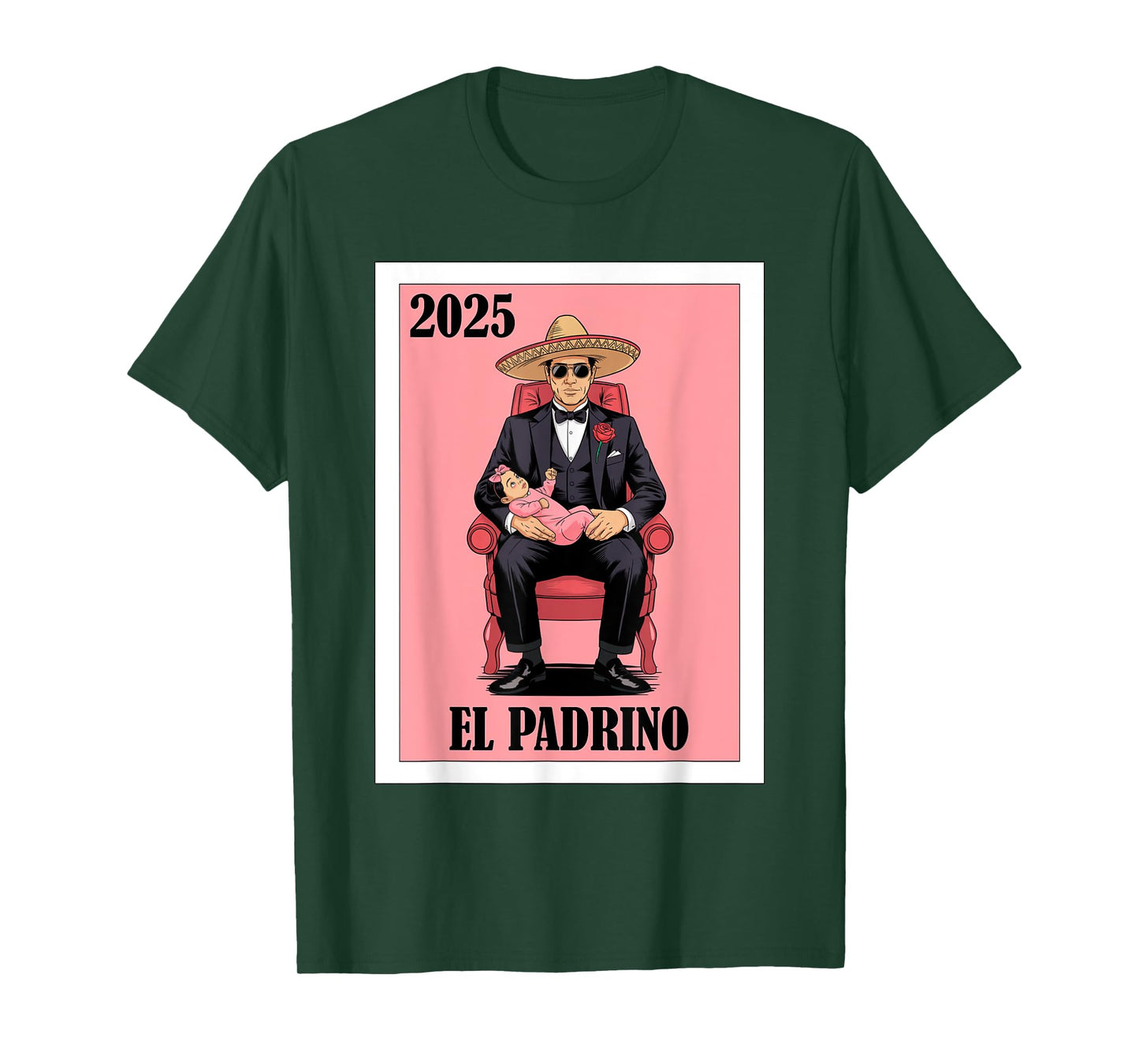 Funny Mexican Baptism Padrino Proposal 2025 Baby Girl T-Shirt