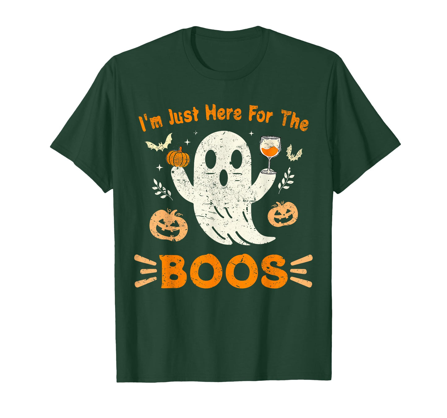 I'm Just Here For The Boos Funny Ghost Retro Halloween T-Shirt