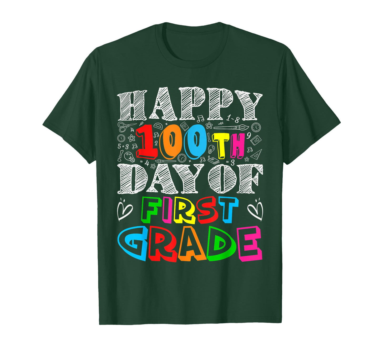 Happy 100th Day of 1st Grade Shirt Kids 100 Days of School T-Shirt