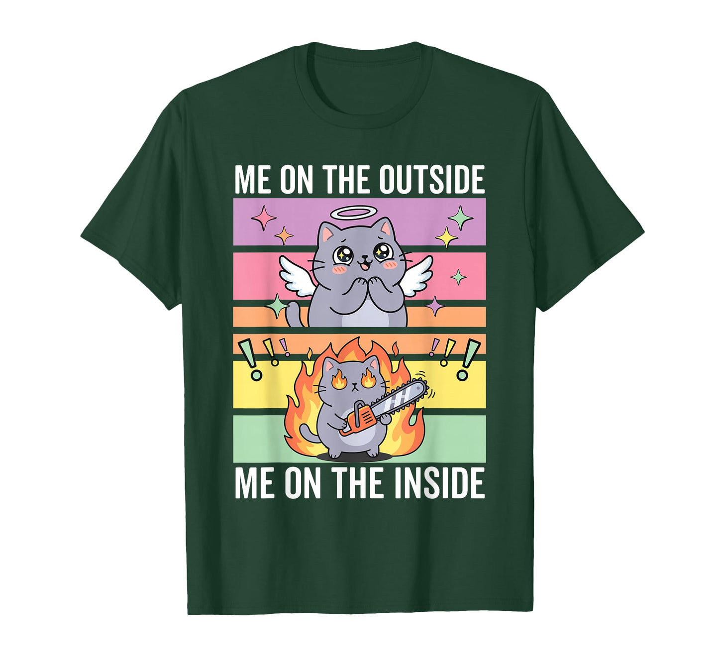 Cat with Chainsaw, Angry Cat, Dark Humor T-Shirt