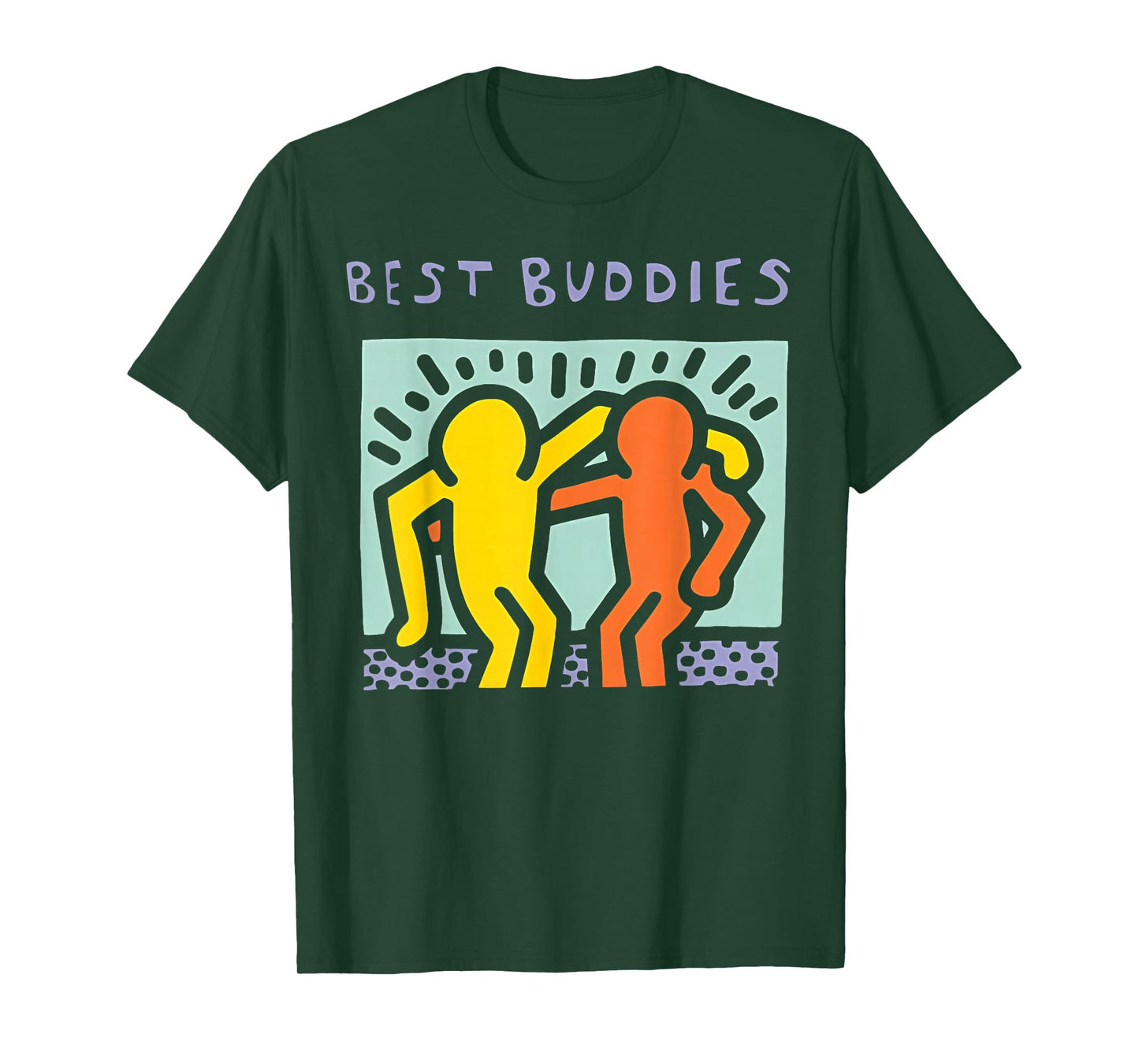 Best Buddies Friendship Retro Graphic Dancing Men Women Kids T-Shirt