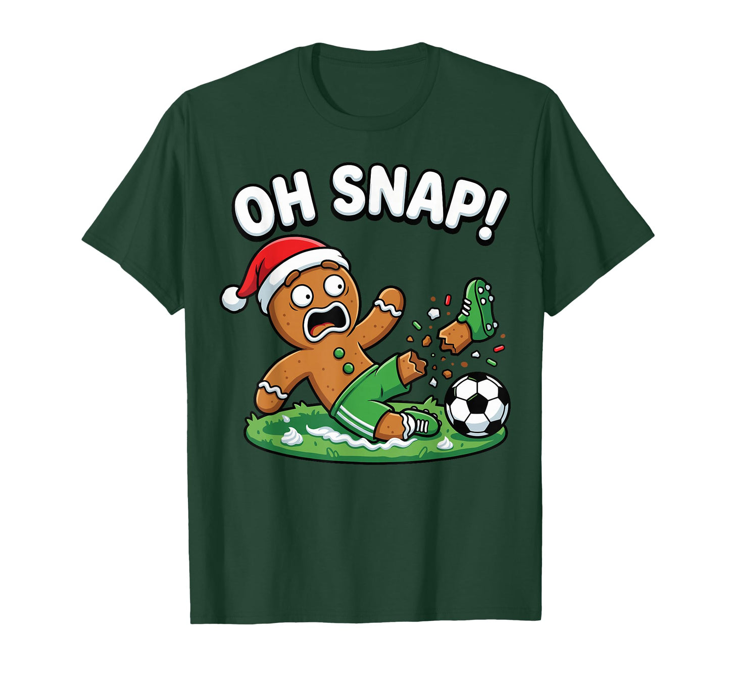 Oh Snap Gingerbread Soccer Kick Funny T-Shirt