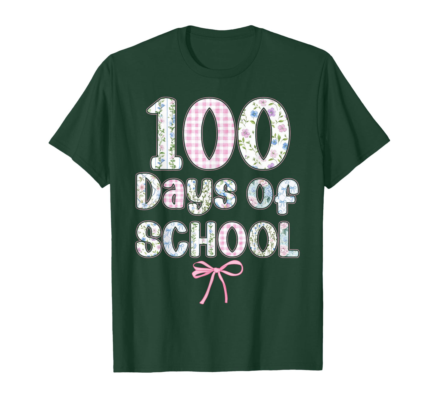 100 Days of School Coquette Bow 100th Day of School Teachers T-Shirt