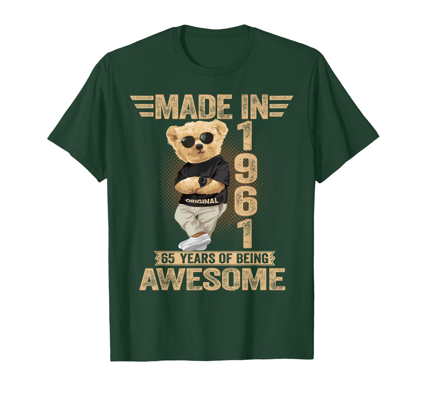 65 Year Old Made in 1961 Teddy Bear 65th Birthday Men Women T-Shirt