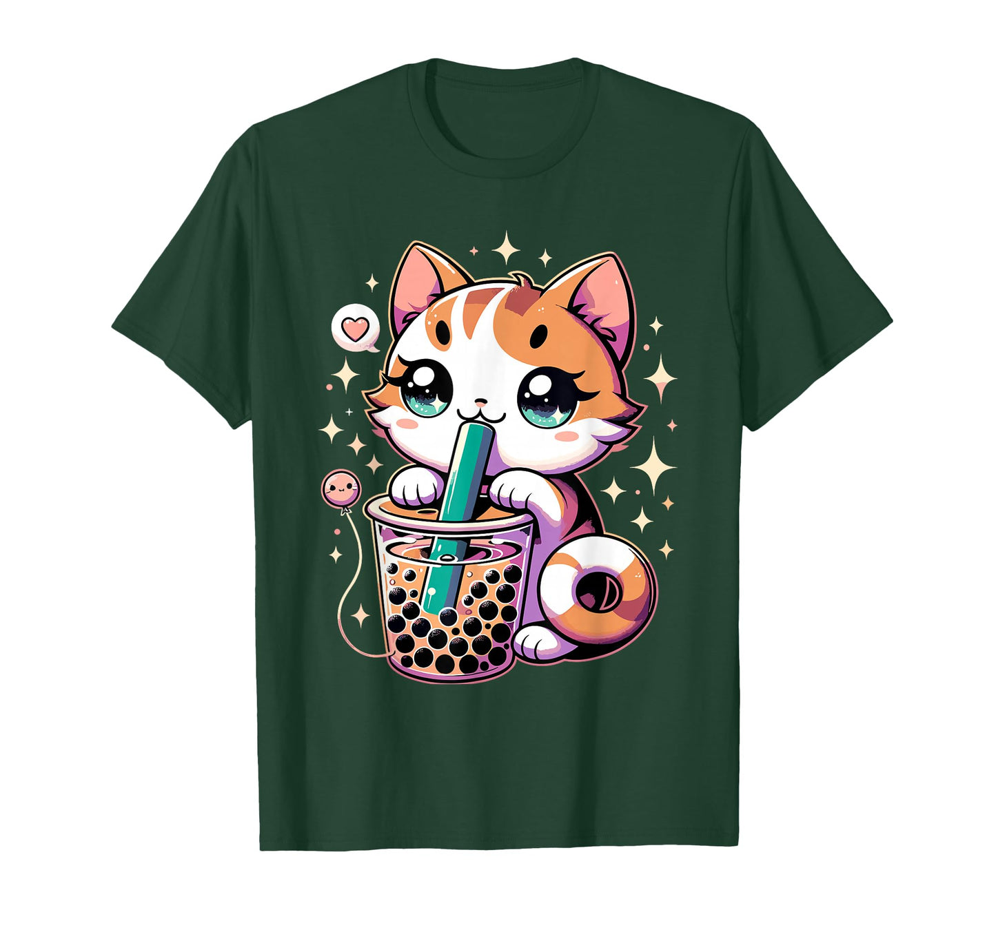 Cat Boba Japanese Kawaii Anime Kitty Bubble Tea Neko Teen T-Shirt