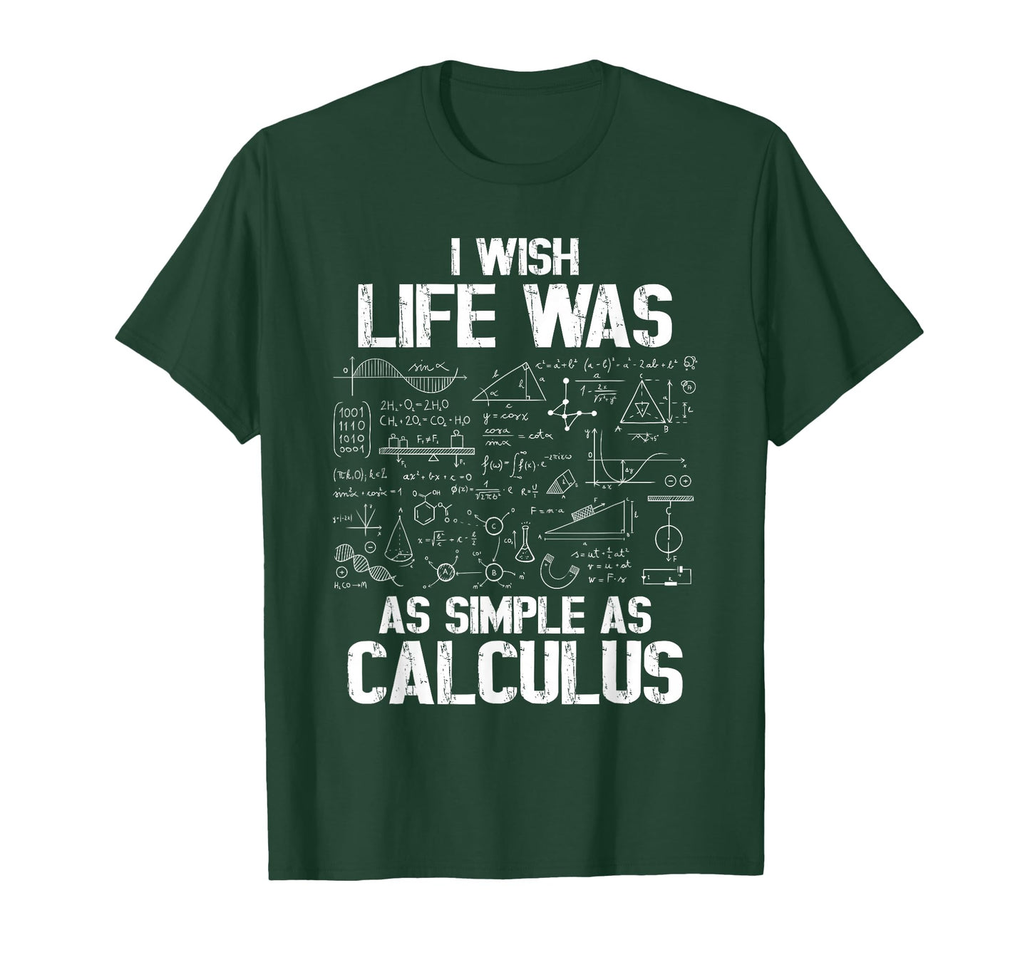 Funny Math Humor, Calculus Joke, I Wish Life was as Simple T-Shirt