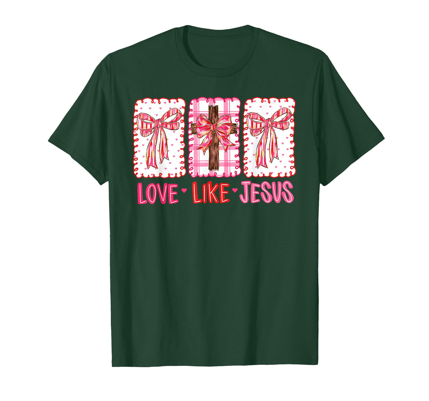 Preppy Valentine Love Like Jesus John 15:12 Girl Women T-Shirt