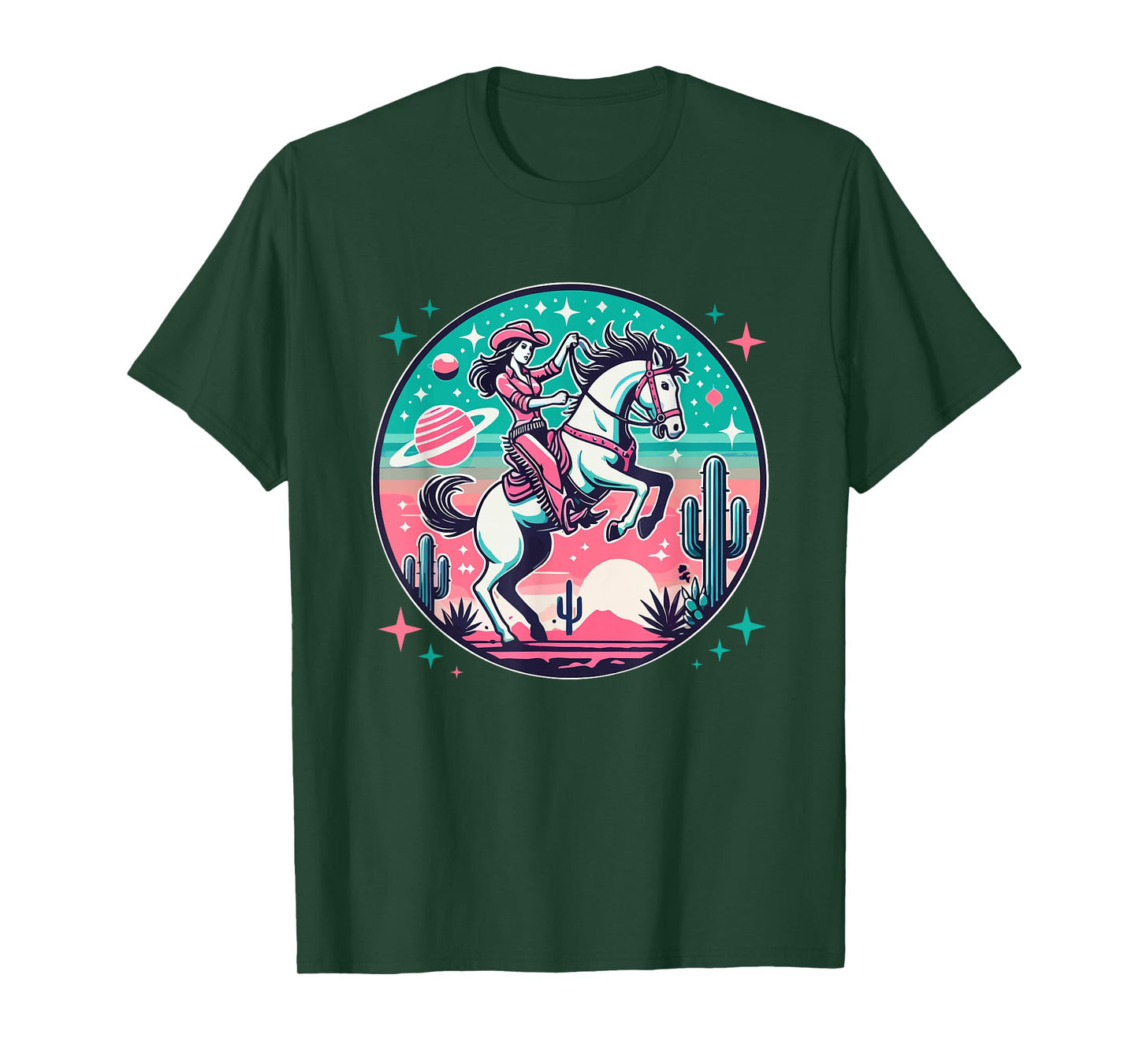 Space Cowgirl Outfit Cosmic Costume Galactic Western Riding T-Shirt
