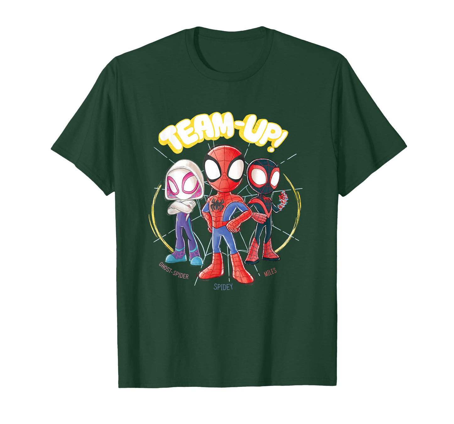 Marvel Spidey And His Amazing Friends Team-Up Retro Doodles T-Shirt