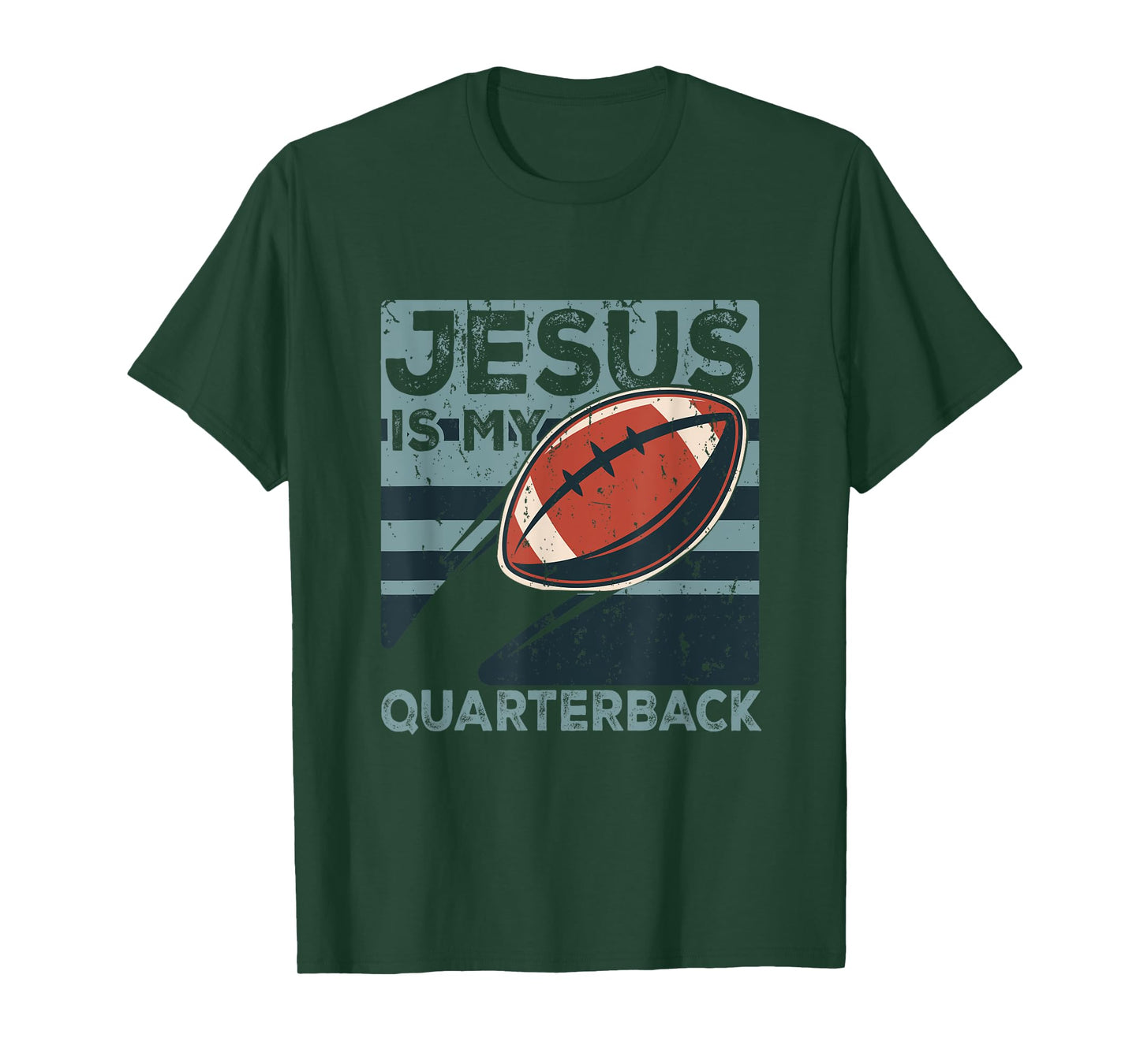 Jesus Is My Quarterback Christian Football Ball Sport Player T-Shirt