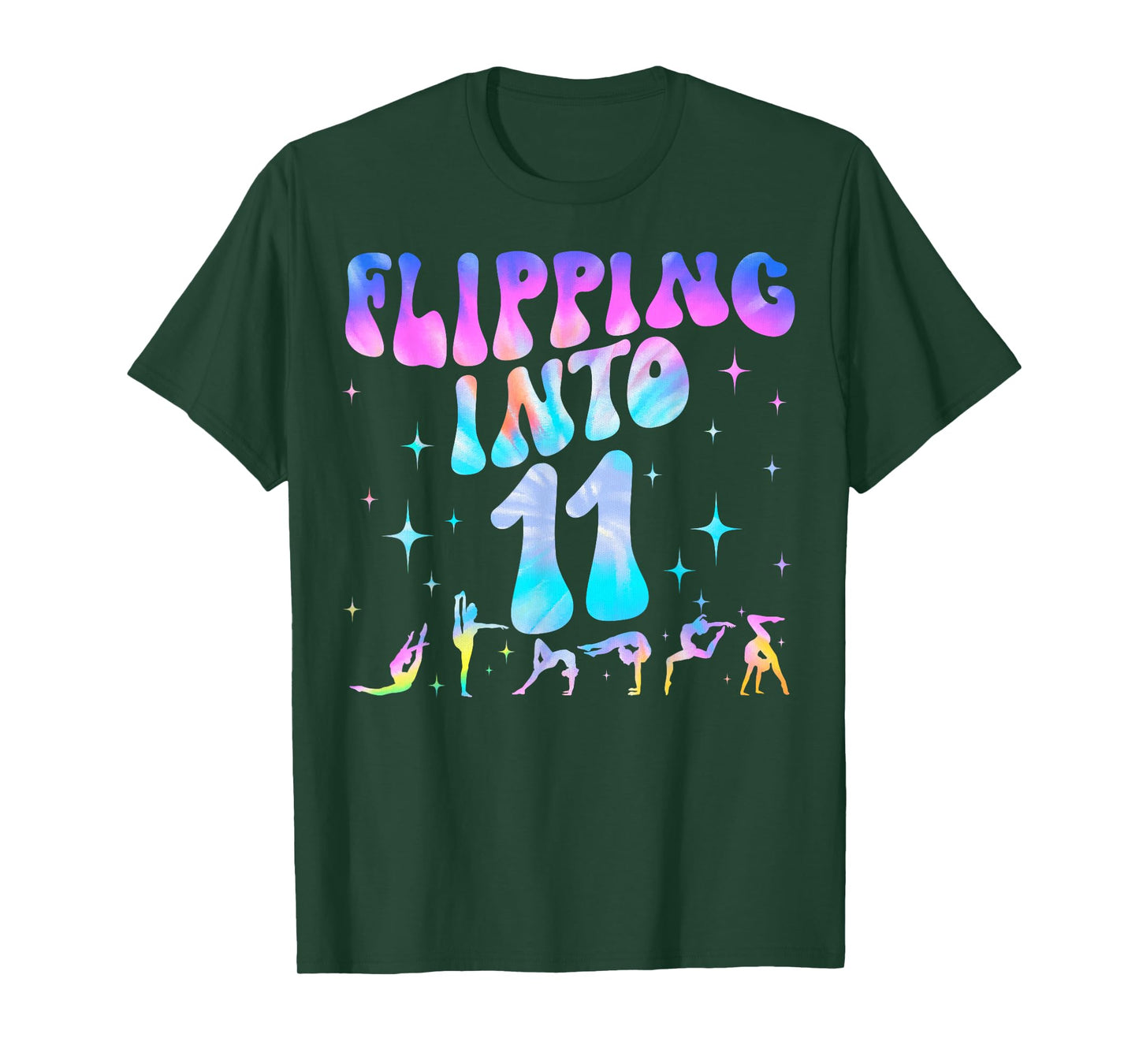 Flipping Into 11th Birthday Gymnastic 11 Year Old Girl Party T-Shirt