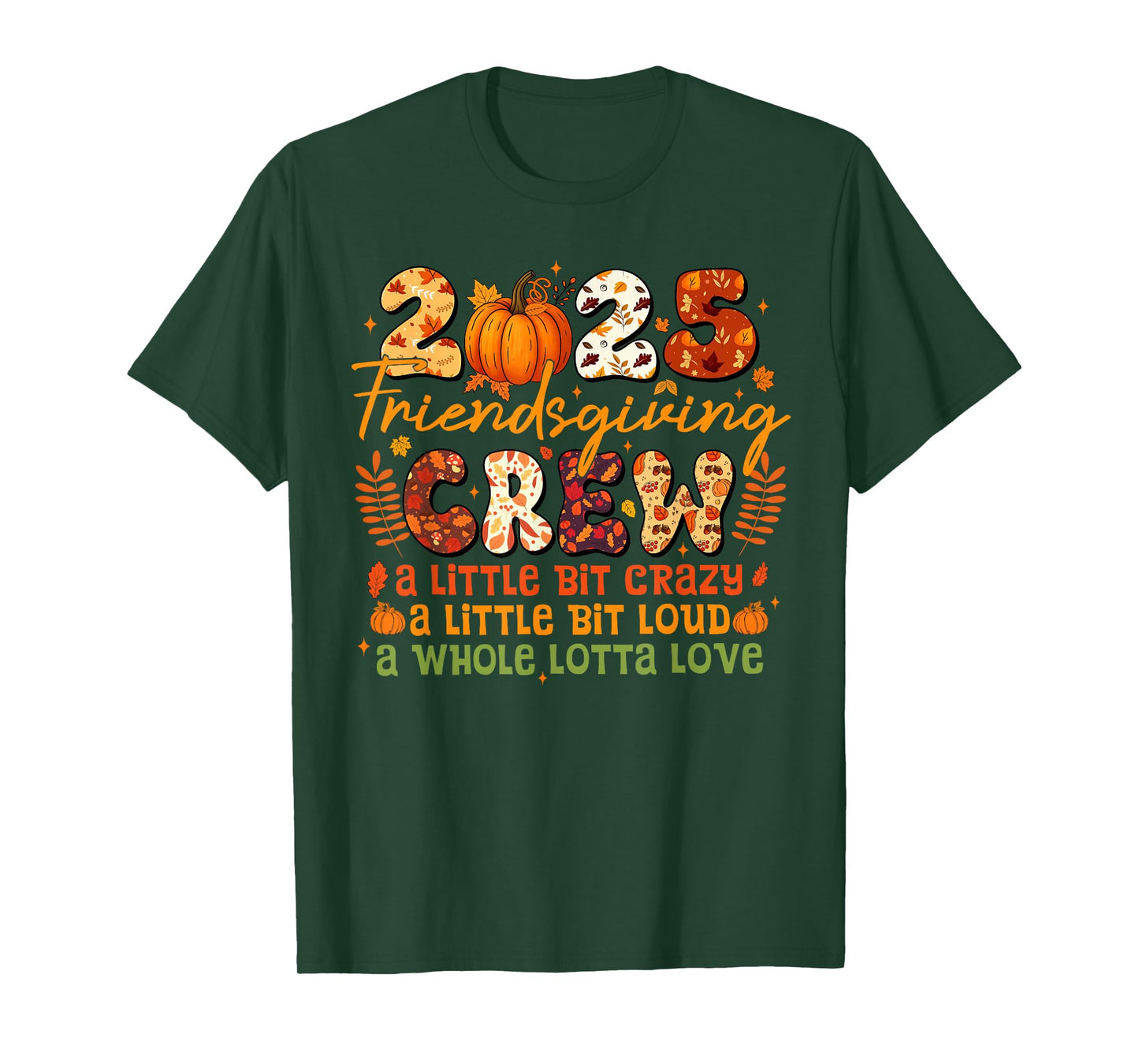 2025 Friendsgiving Crew Matching Funny Thanksgiving Pumpkin T-Shirt