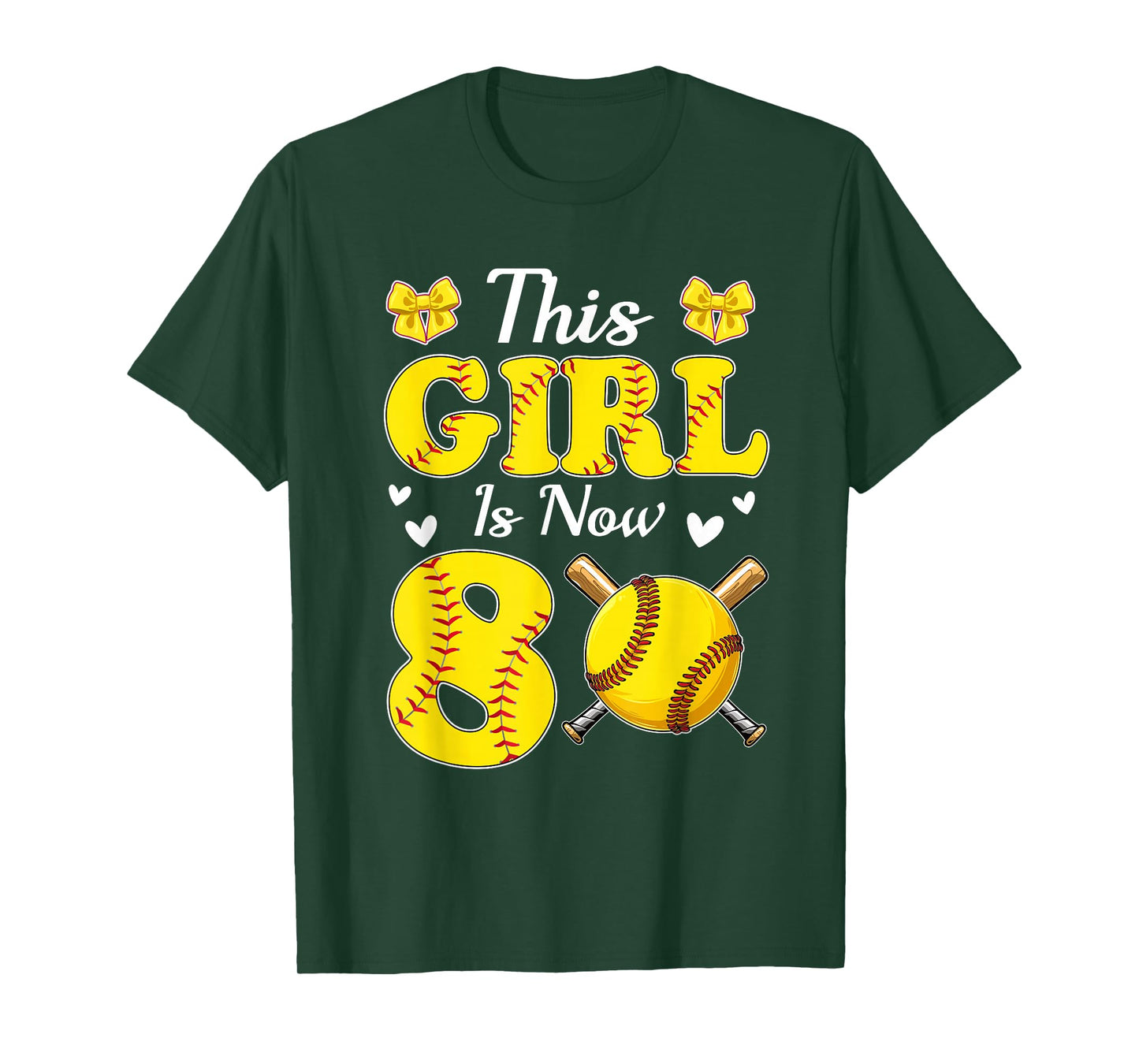8th Birthday Softball This Baller is Now 8 Year Old T-Shirt