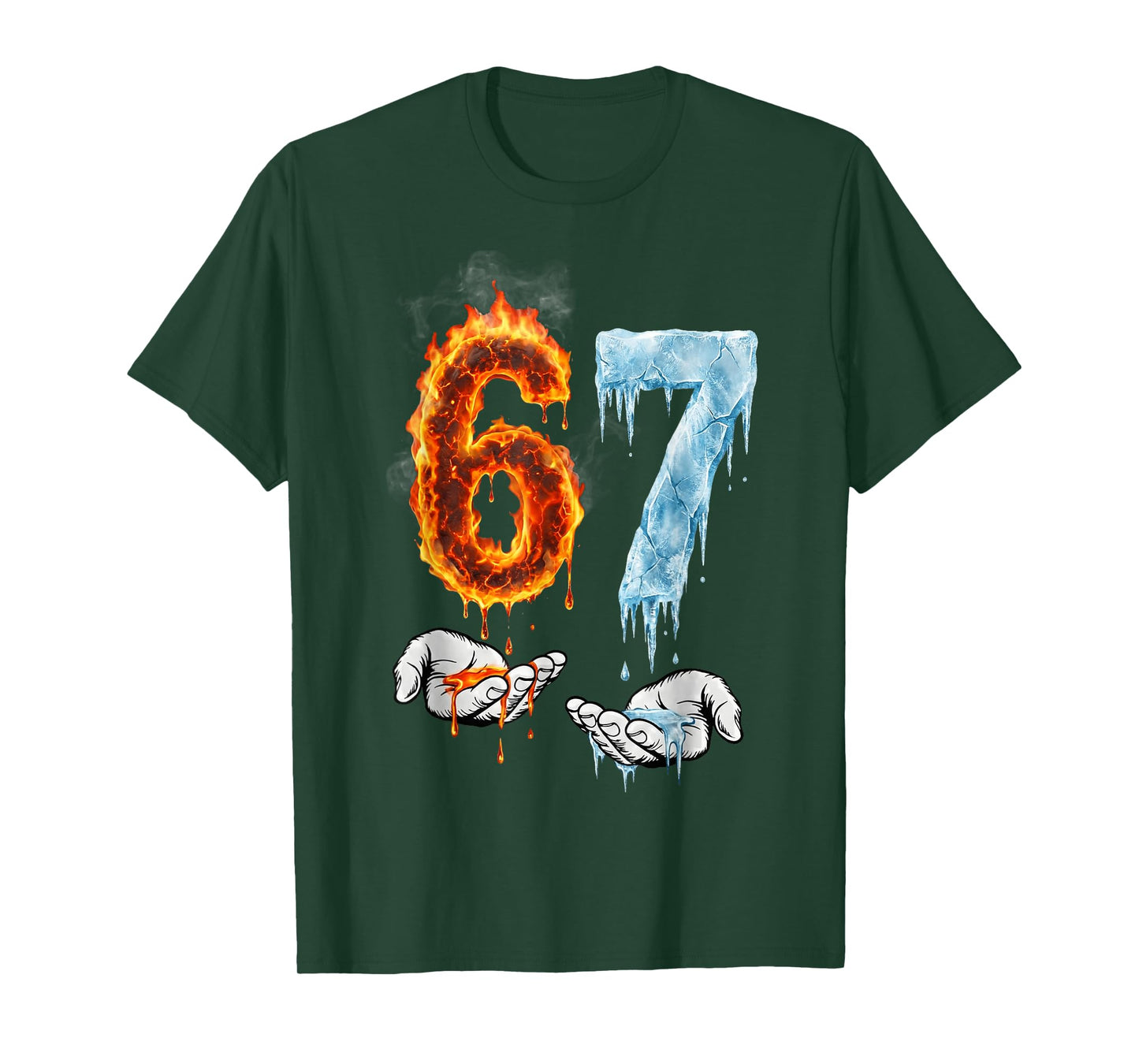 67 Flame Ice 6-7 Number Six Seven Meme 6 7 Kids Boys Girls T-Shirt