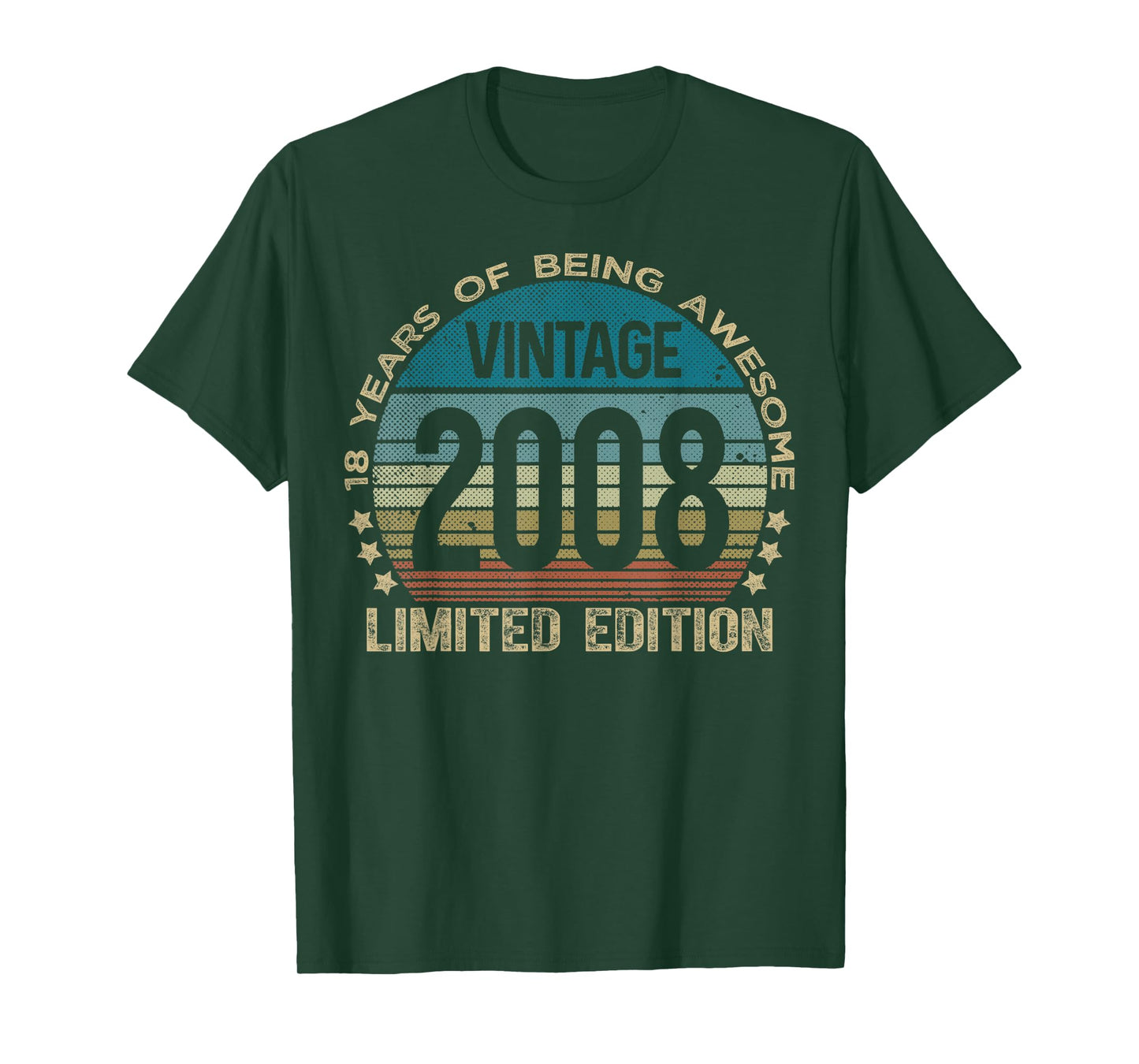 18 Year Old Gifts Vintage 2008 Limited Edition 18th Birthday T-Shirt