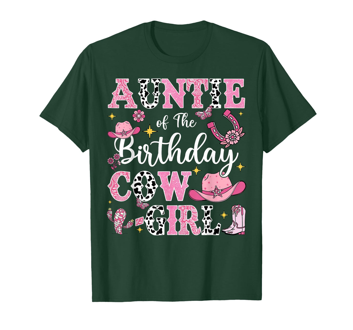 Auntie Of The Birthday Cow-Girl Rodeo Cow Girl Birthday T-Shirt