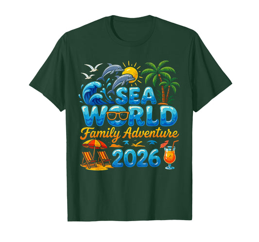 Sea World Family Adventure 2026 Beach Design T-Shirt