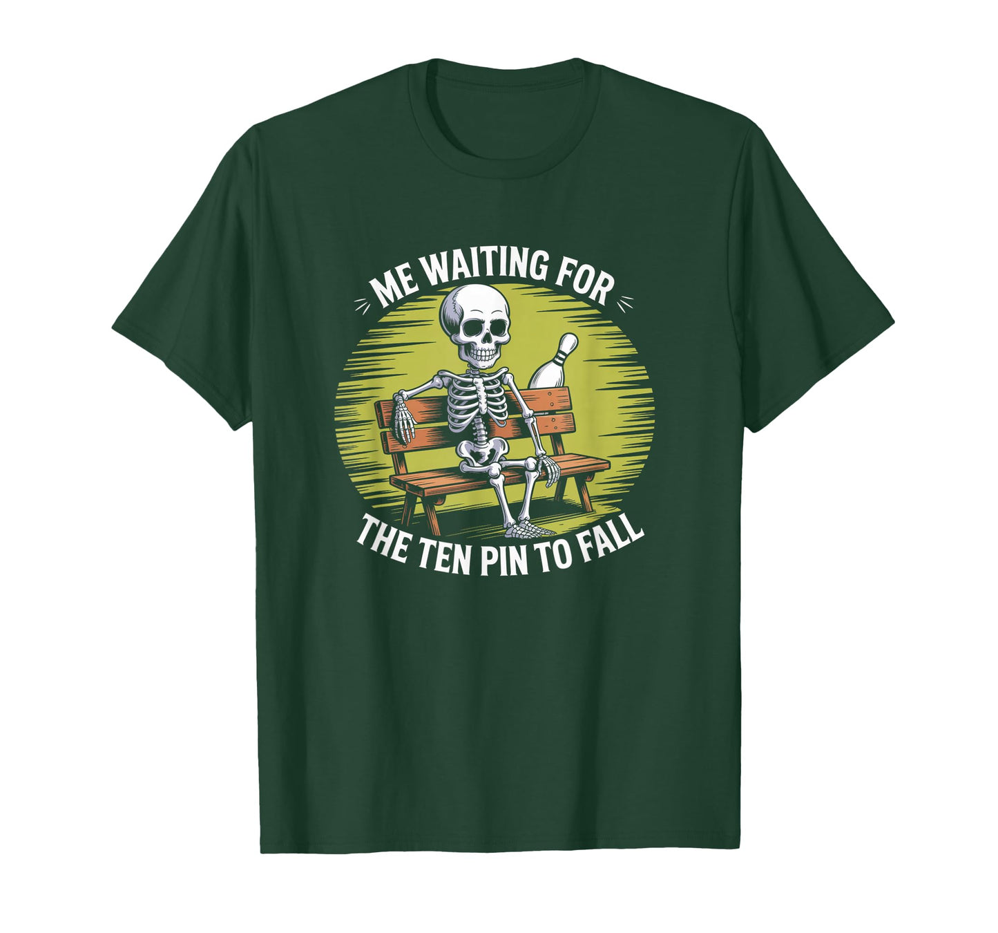 Funny Skeleton Bowling Team Humor Ten Pin Design T-Shirt