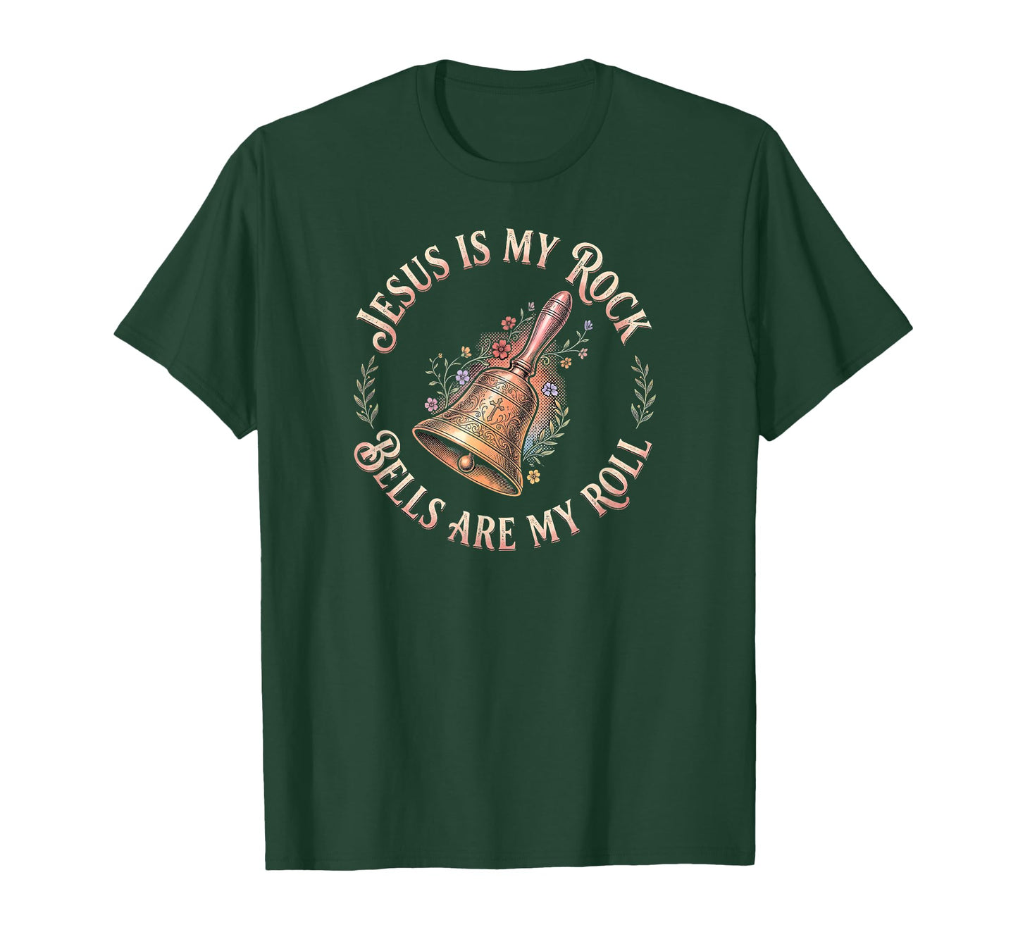 Jesus is My Rock Bells are My Roll Funny Handbell Choir T-Shirt
