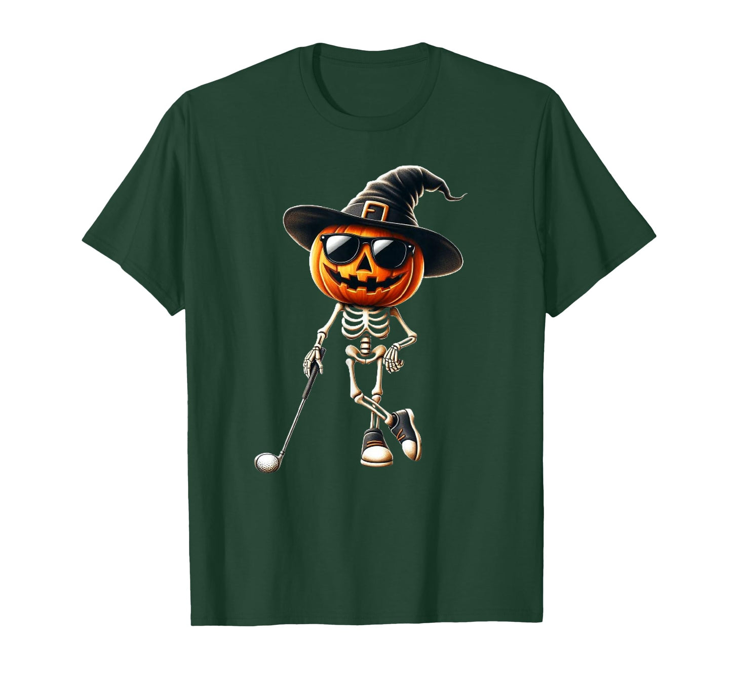 Skeleton Golf Pumpkin Golfing Golfer Halloween Costume Idea T-Shirt