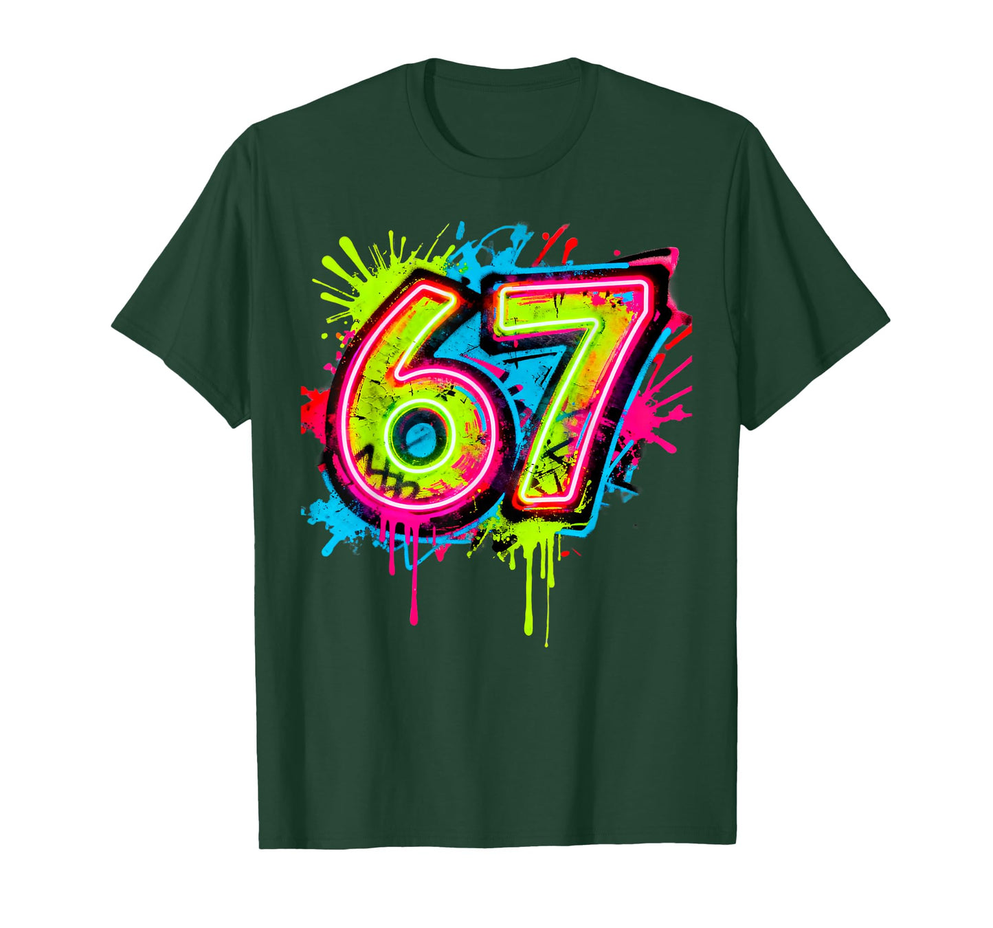 67 Drip Graffiti Meme – Splatter Paint six Seven Design T-Shirt