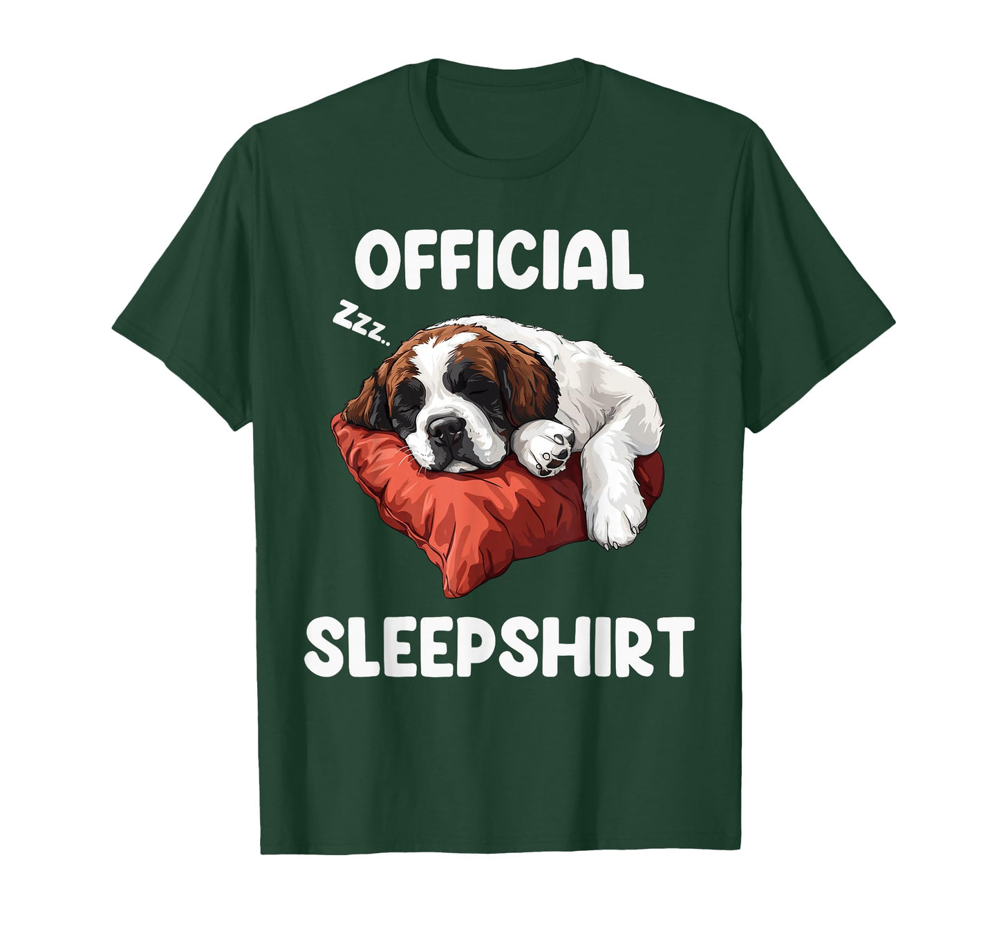 Official Saint Bernard Sleepshirt Cute Dog Lover Sleepwear T-Shirt