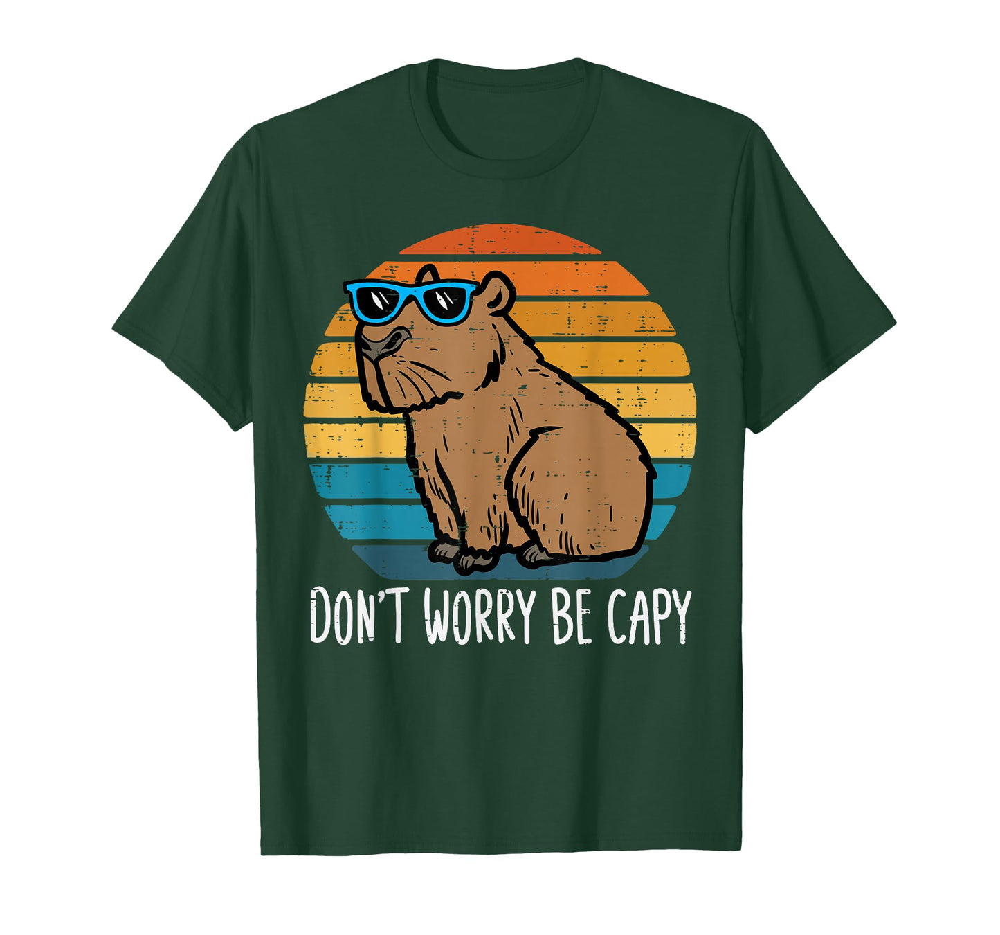 Dont Worry Be Capy Capybara Retro Men Boys Kids Youth Women T-Shirt