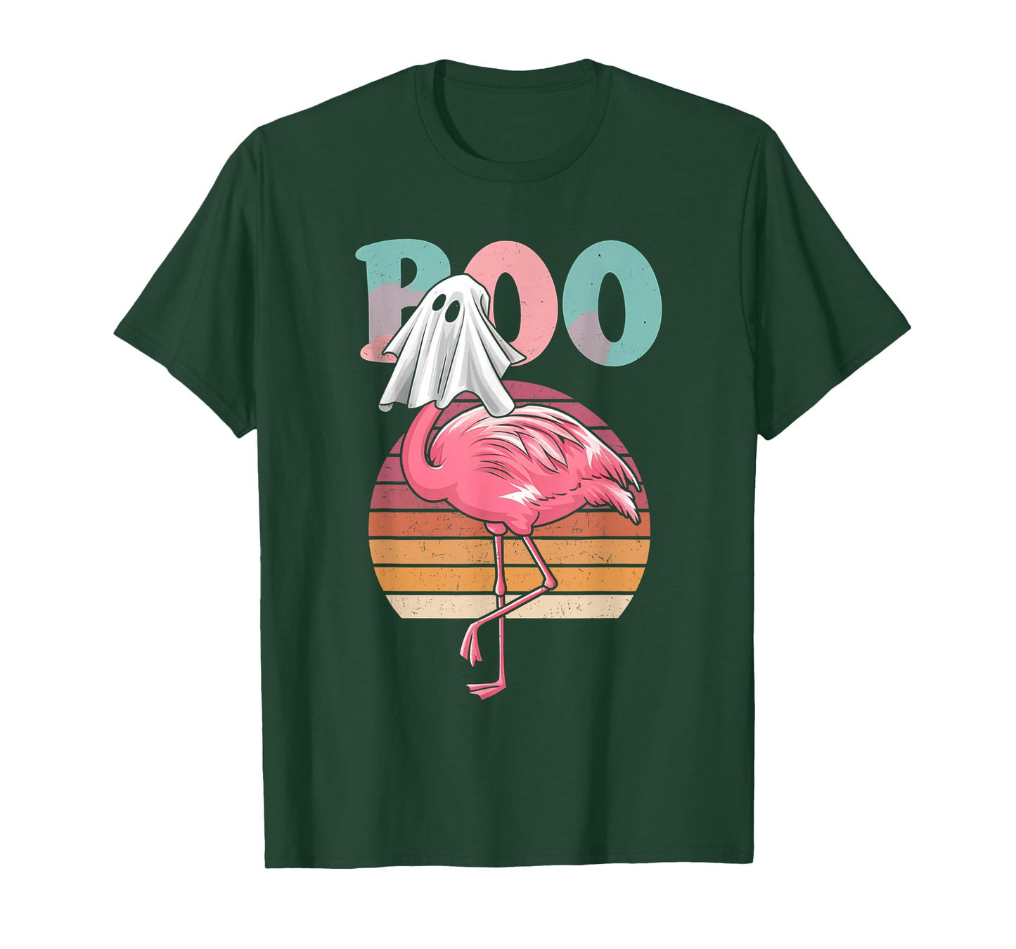 Flamingo Ghost Boo Pink Halloween Costume Flamingo Lover T-Shirt