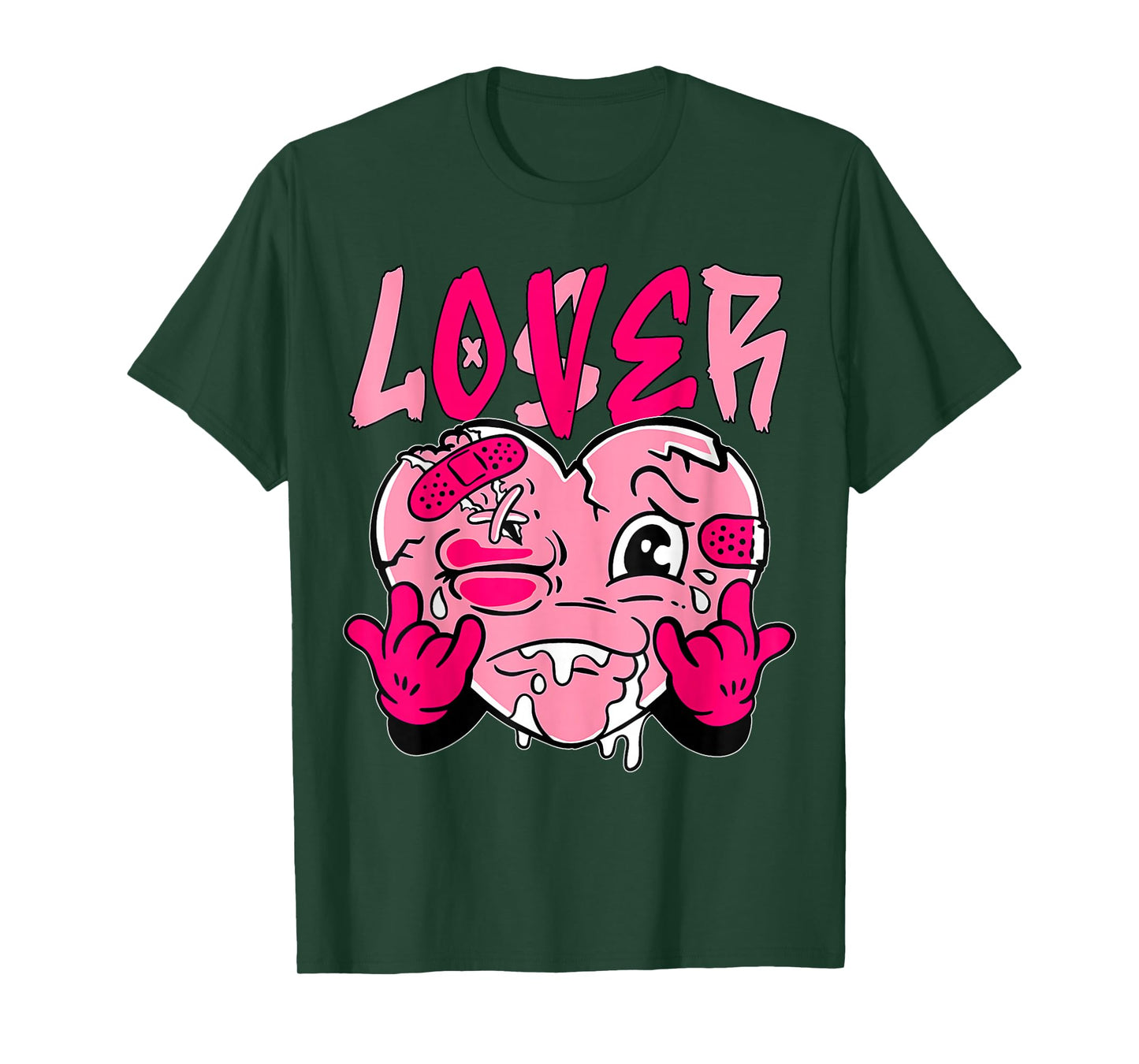 Pink Loser Lover Pink Drip Heart Matching Tee for Men Women T-Shirt
