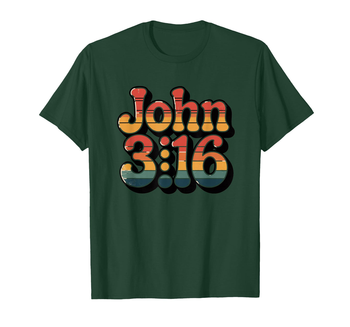 John 3:16 Retro Vintage 1970s Christian Faith Design T-Shirt