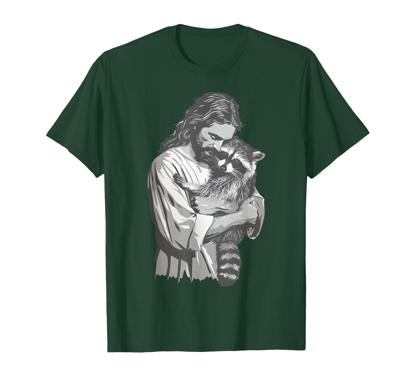 Racoon Lover Trash Panda Christian Jesus Holding A Raccoon T-Shirt