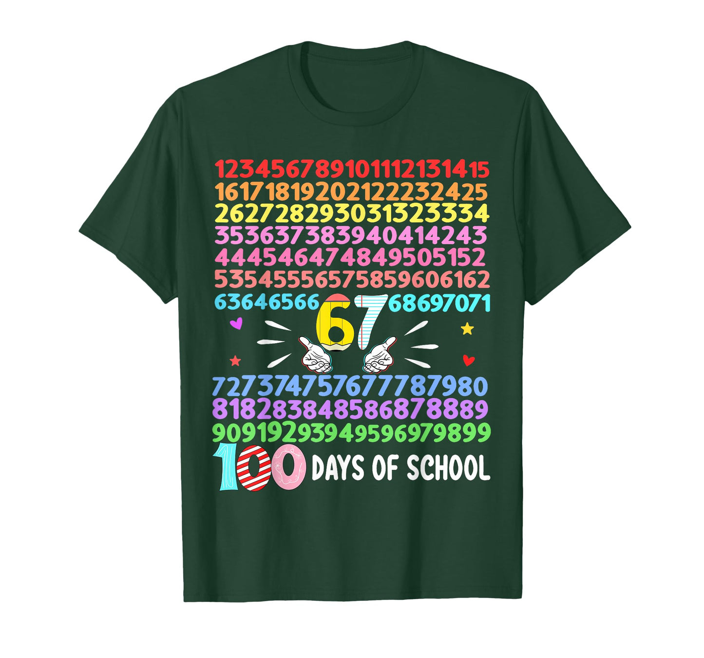 Happy 100 Days of School Smarter 67 Teacher Boys Girls T-Shirt