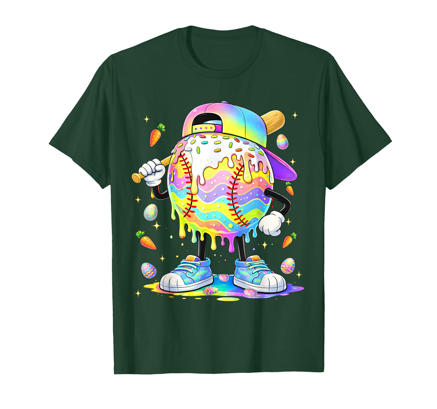 Dripping Drip Tie Dye Baseball Easter Men Boy Kid T-Shirt