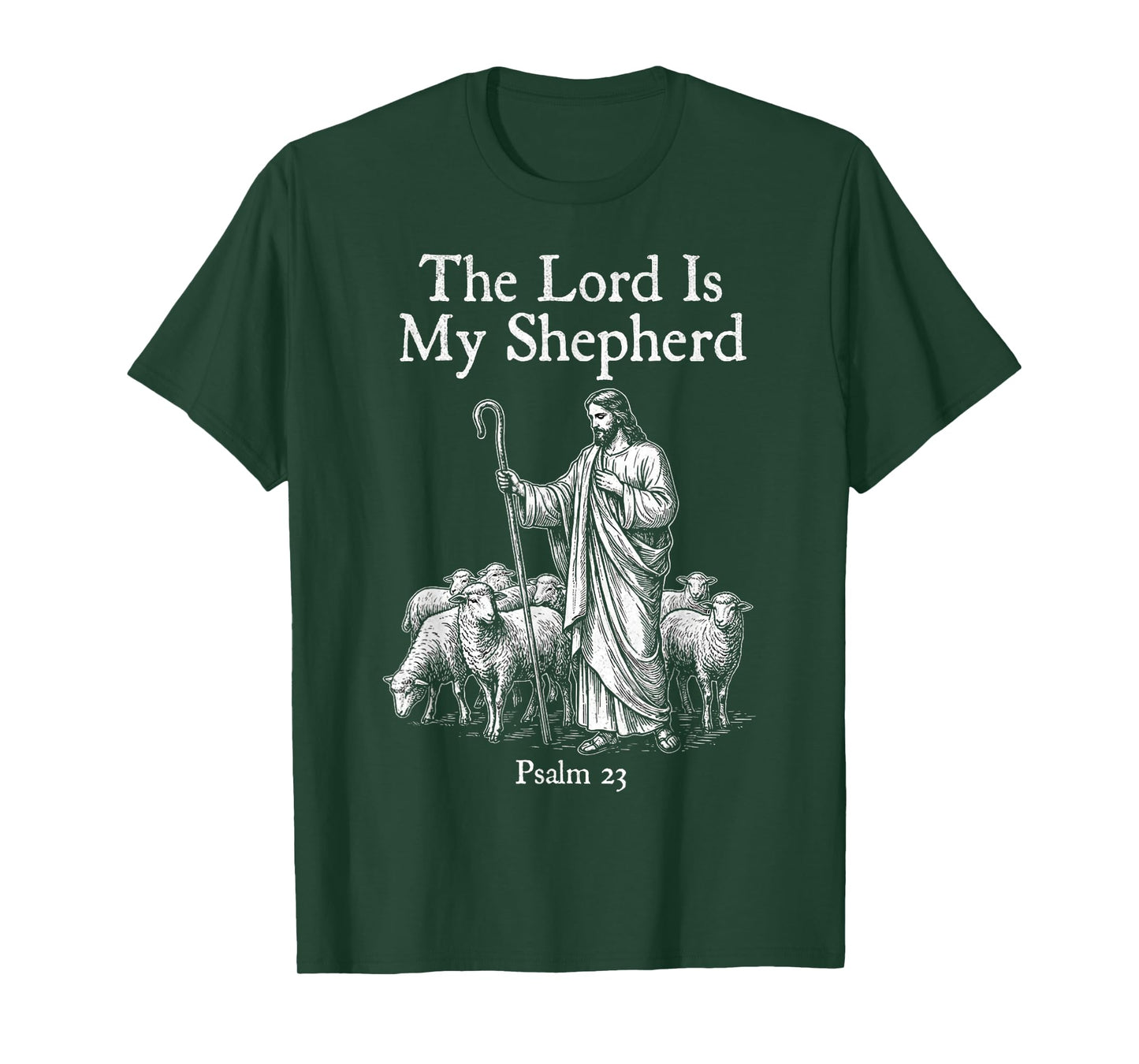 The Lord is My Shepherd Psalm 23 Classic Gospel Hand Sketch T-Shirt