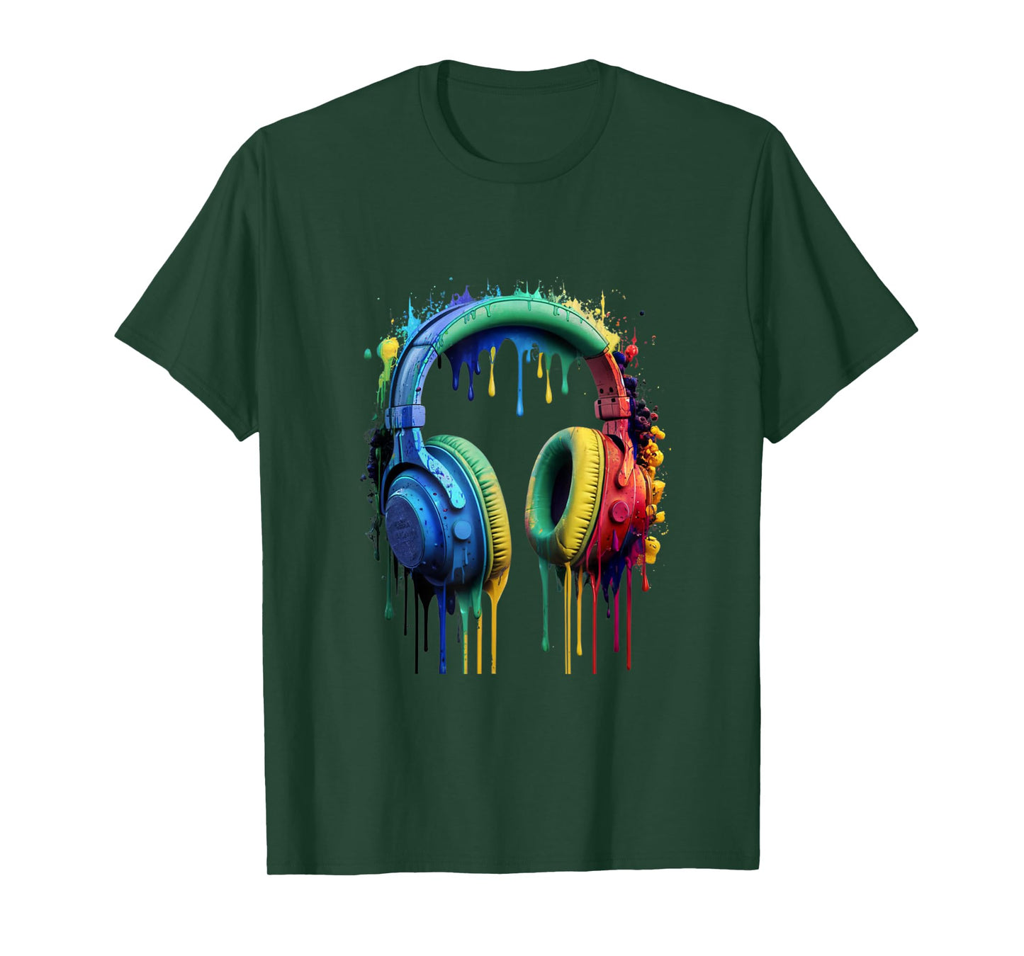 Gamer Headphones Paint Splash Music Lover DJ T-Shirt